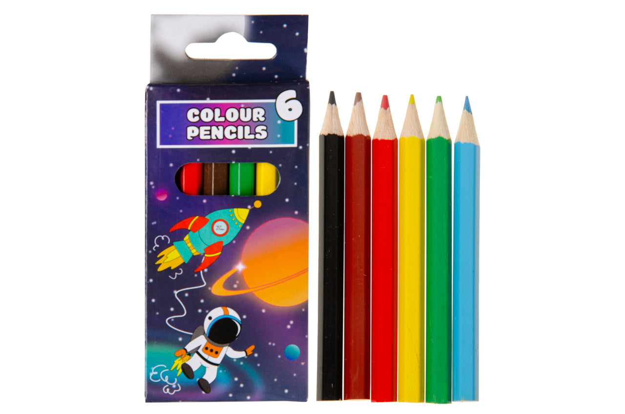 6 Pieces Space Colored Pencils 9cm