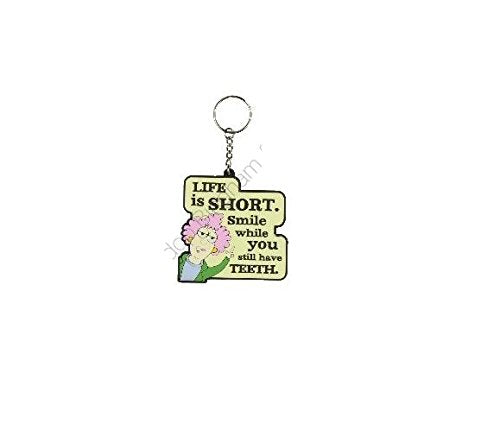 Aunty Acid Rubber Keyring Life Is Short {DNL EBAY}