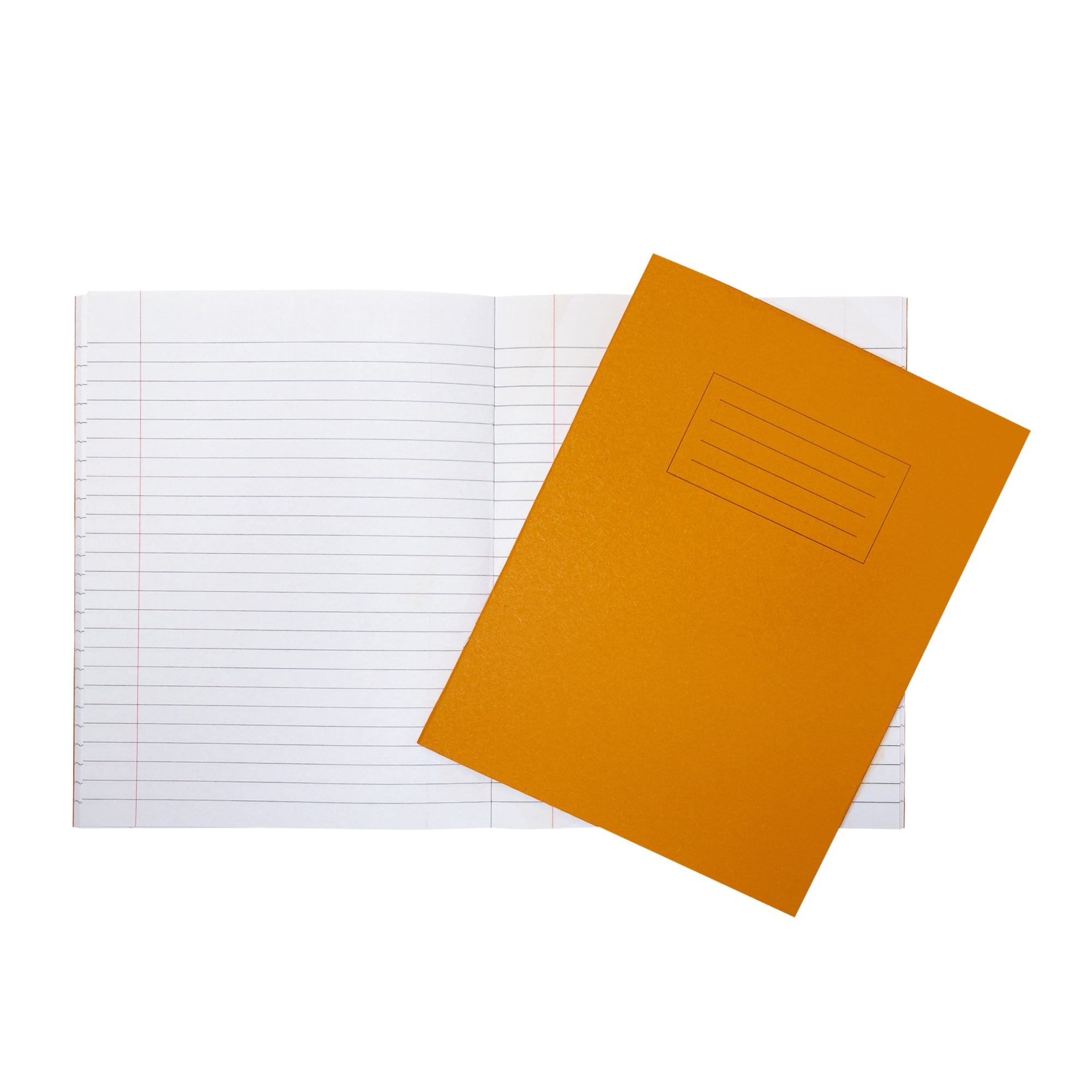 Janrax 9x7" Orange 80 Page Feint Ruled with Margin Exercise Book WF Paper with 225gsm Manilla Cover