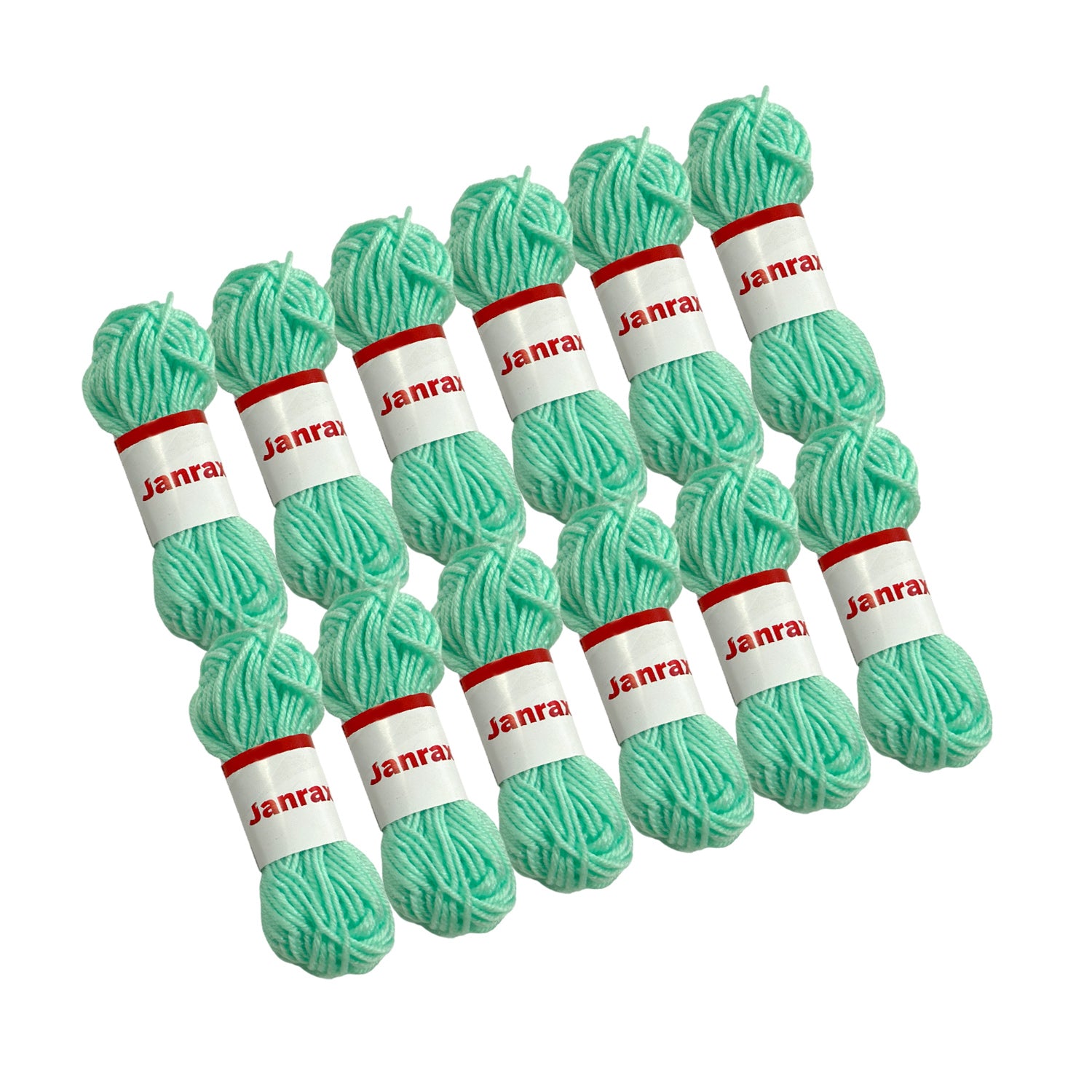 Pack of 5 Pastel Green Acrylic Yarn Rolls – 10g each, 4 Strand 8 Ply Knitting Wool