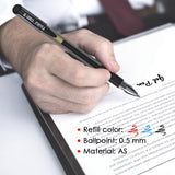 Pack of 12 Rubber Grip Black Gel Pens 0.5mm