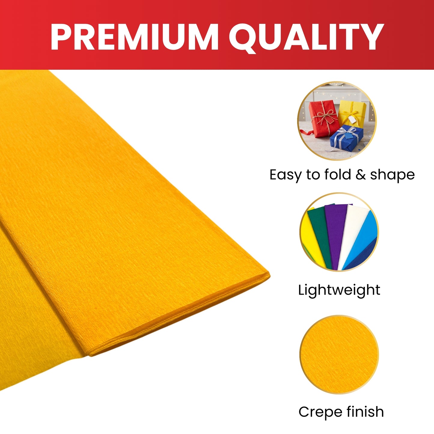 Baby Blue Crepe Paper Sheet 50cm x 2m 17GSM 35% Stretch Craft Paper