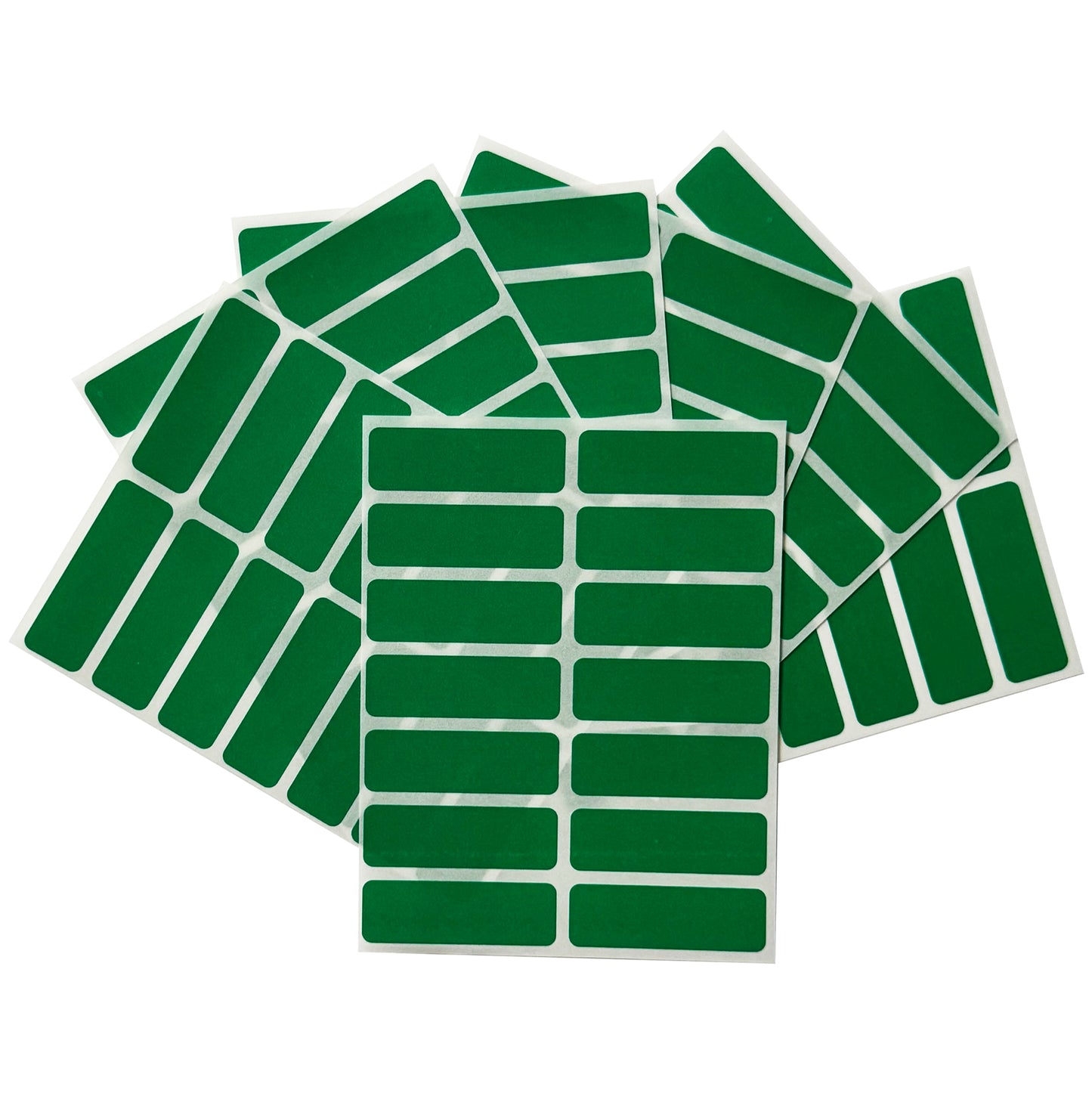 Pack of 98 Green 12x38mm Rectangular Labels - Adhesive Stickers