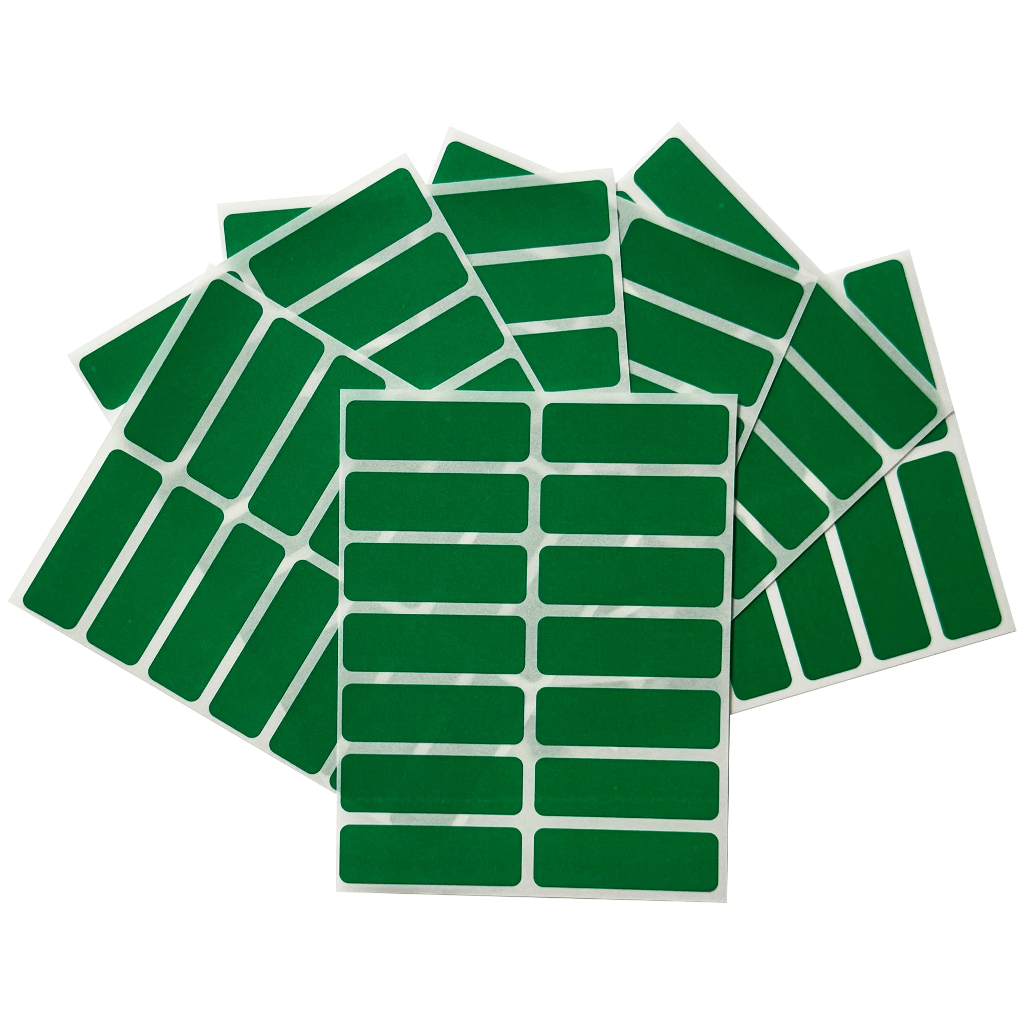 Pack of 98 Green 12x38mm Rectangular Labels - Adhesive Stickers