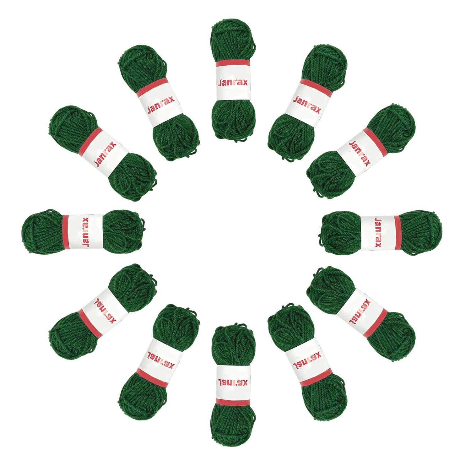 Dark Green Acrylic Yarn Roll – 10g, 4 Strand 8 Ply Knitting Wool