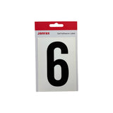 Waterproof Wheelie Bin Black Number 6 Sticker