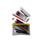 Stationery Filled Yellow Zip 8x5" Pencil Case with Colouring Pencils