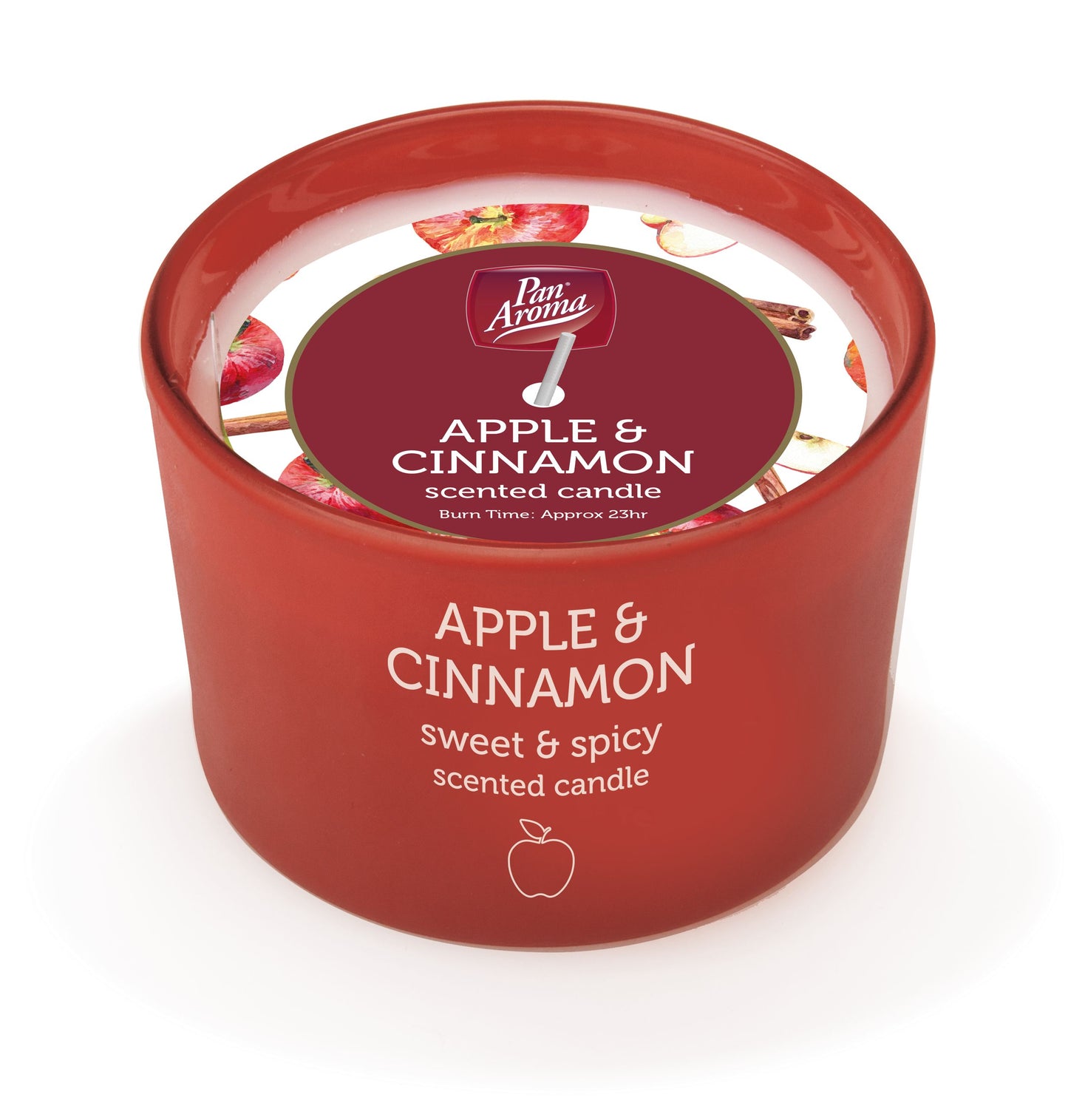 Pan Aroma Apple & Cinnamon Coloured Jar Candle 85g
