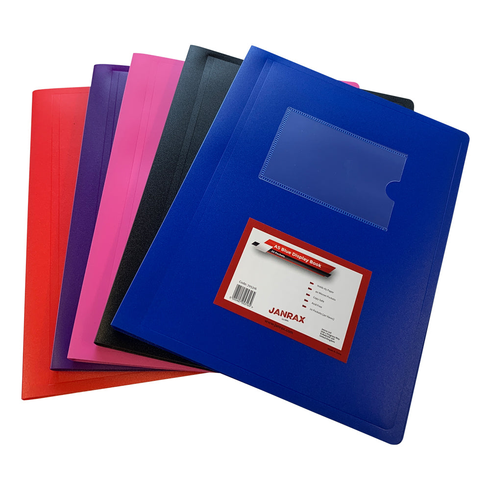 A5 Red Flexible Cover 20 Pocket Display Book