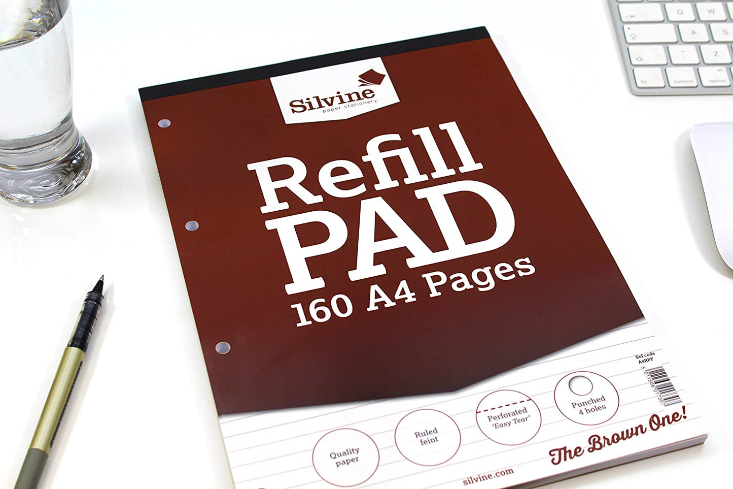 A4 8mm Feint Ruled 160 Pages Brown Refill Pad (210 x 297mm)