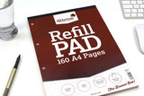 A4 8mm Feint Ruled 160 Pages Brown Refill Pad (210 x 297mm)