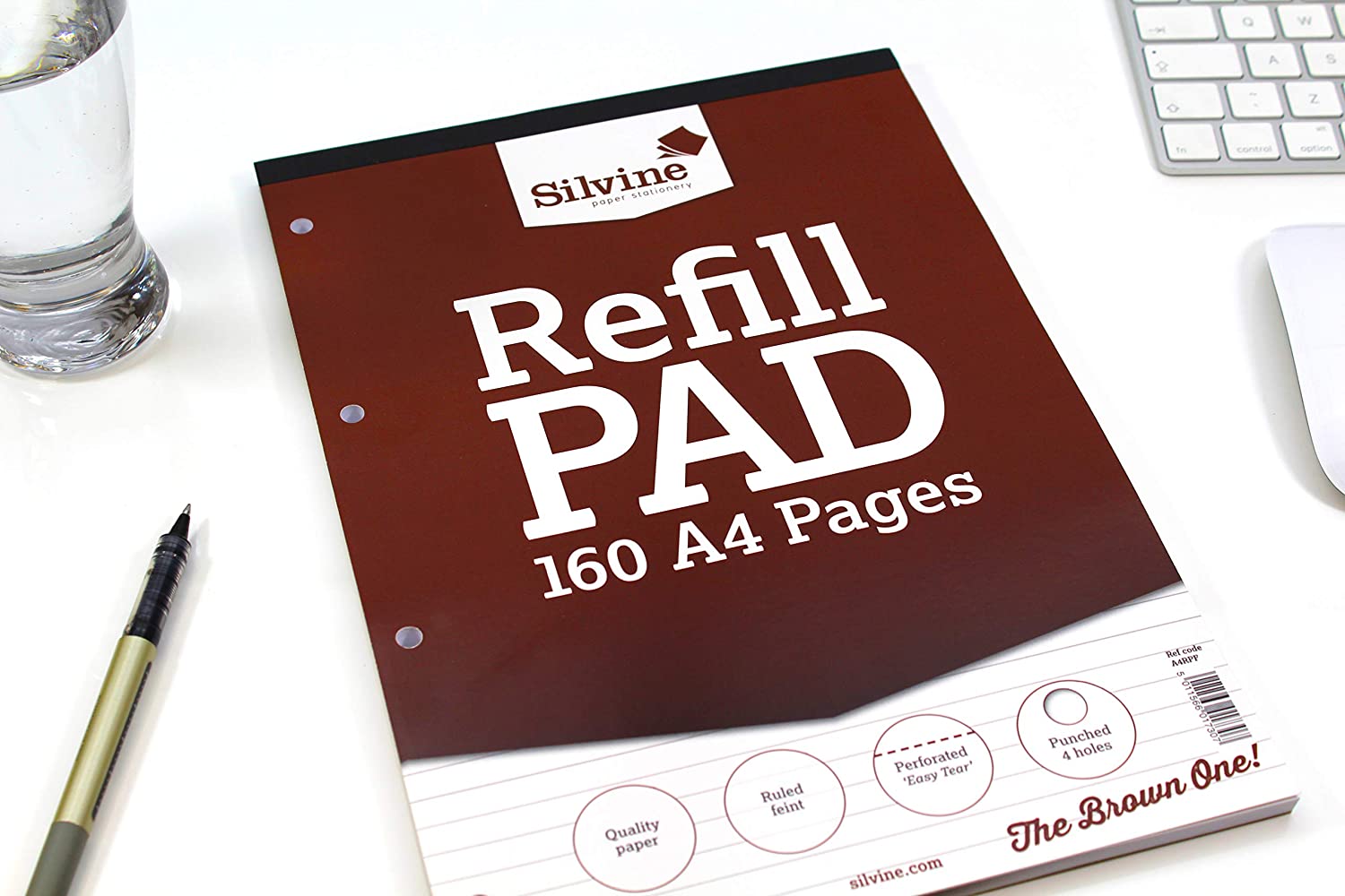 A4 8mm Feint Ruled 160 Pages Brown Refill Pad (210 x 297mm)