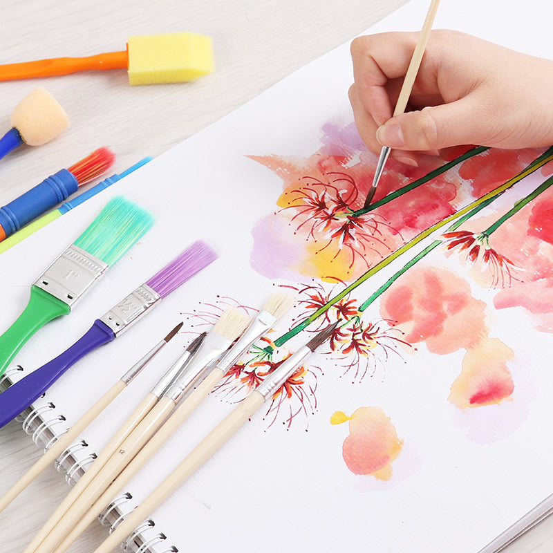 Pack of 12 Assorted Professional Nylon and Horsehair Artist Oil Painting Brush Set