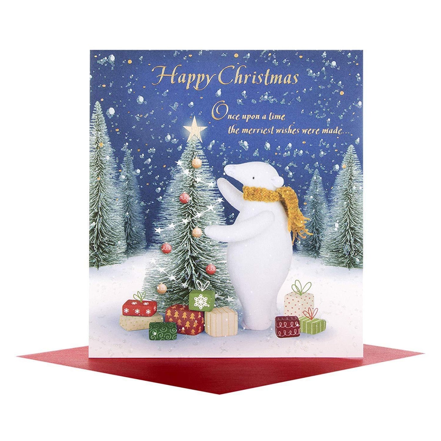 Happy Christmas Card "Merriest Wishes"
