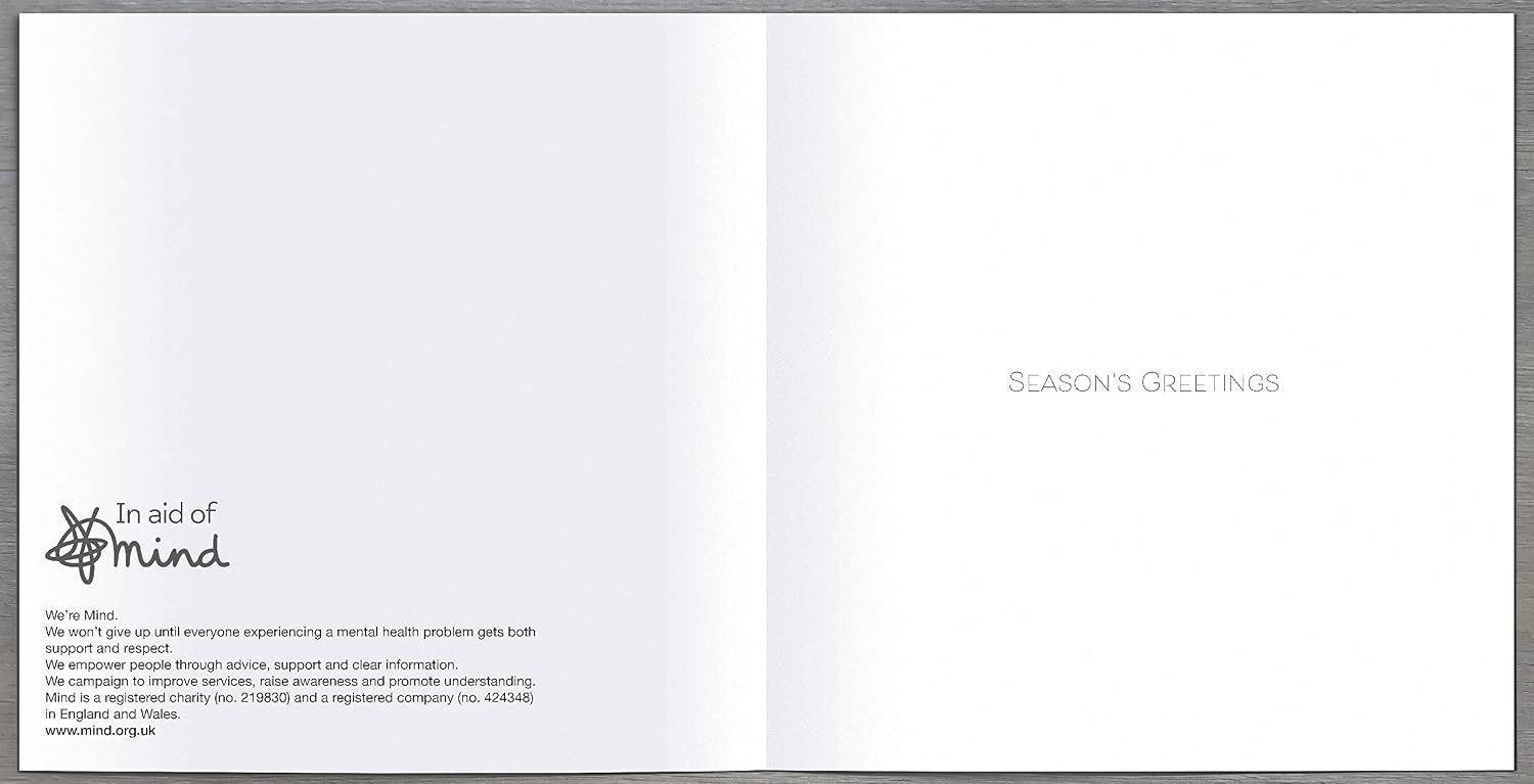 Pack of 8 Deck The Halls In Aid of Mind Charity Christmas Cards