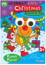 Single A4 32 Pages Christmas Wobbly Eyes Colouring Pad