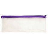 Janrax 13x5" Purple Zip Clear Exam Pencil Case