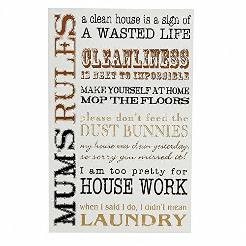 MDF Mum's Life Rules Wall Plaque , Christmas, Birthday, Anytime Gift