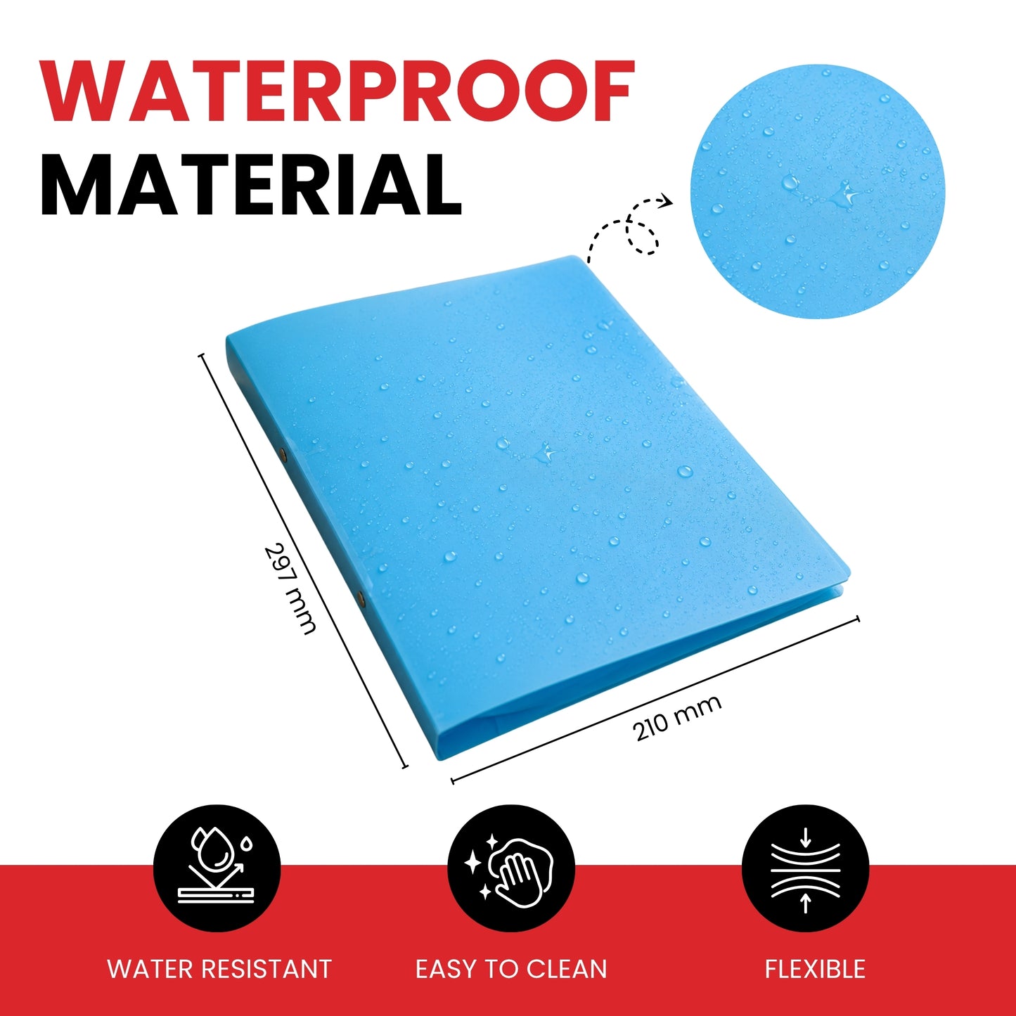 A4 Slim Pink Translucent Ringbinder