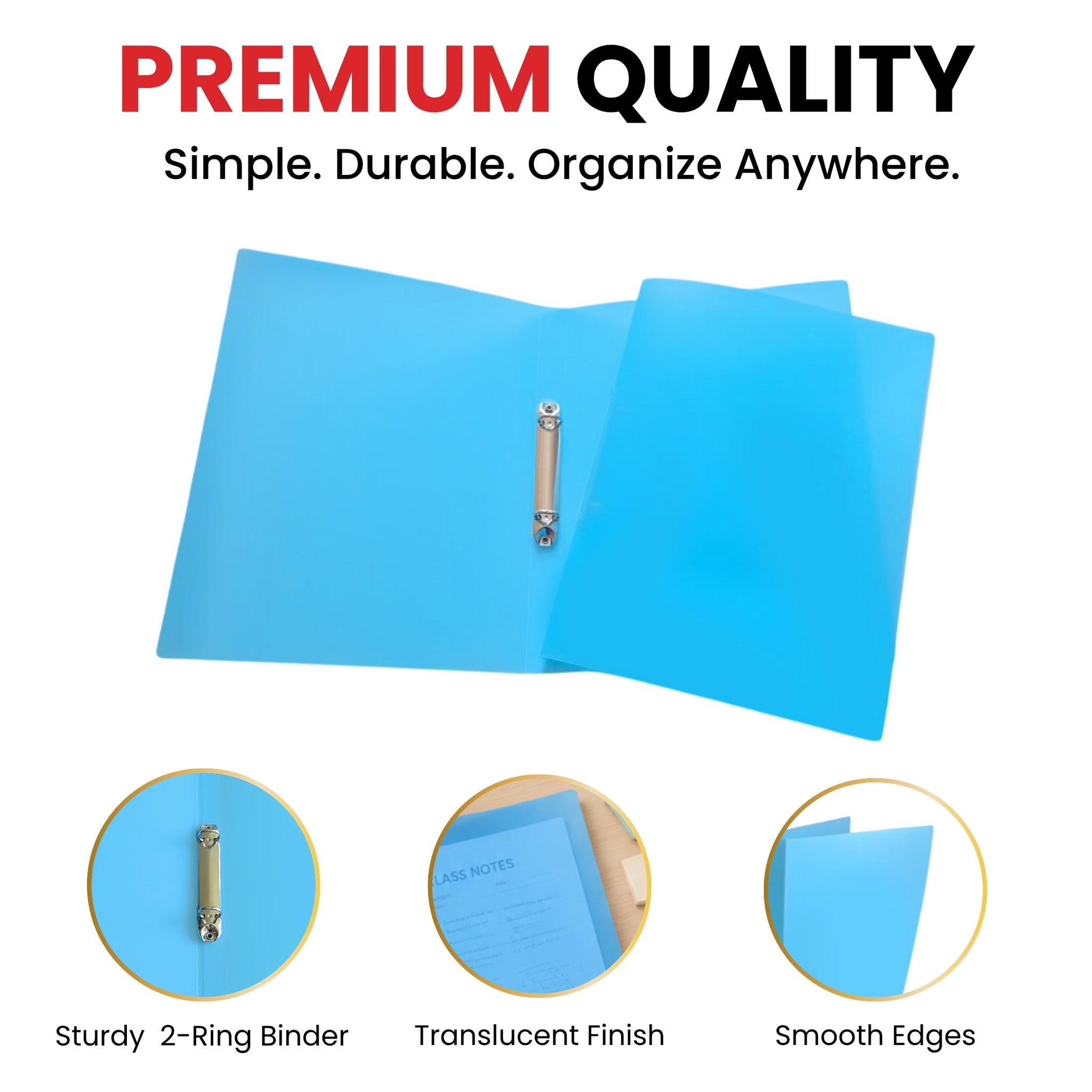 A4 Slim Pink Translucent Ringbinder