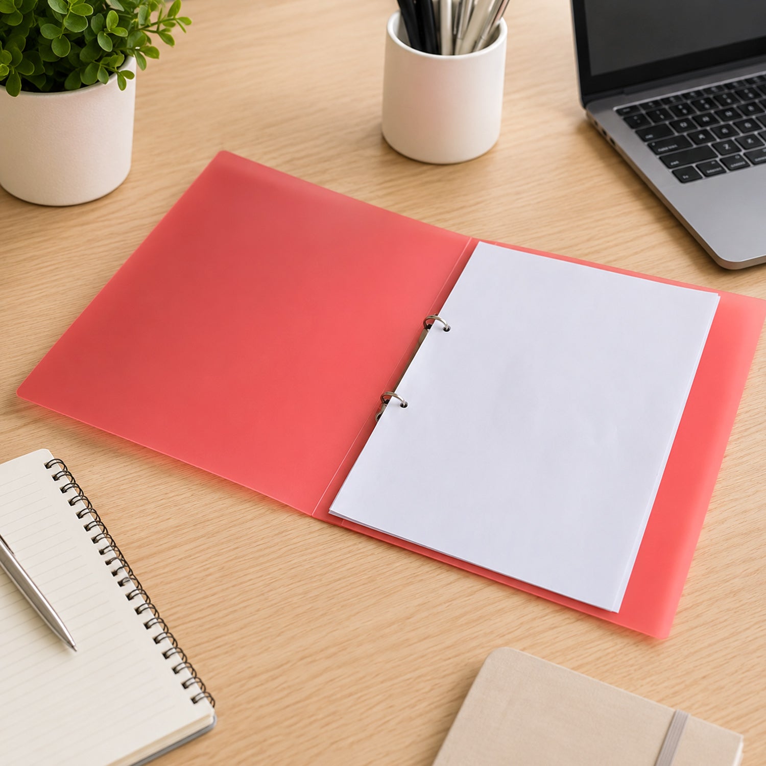 A4 Slim Pink Translucent Ringbinder