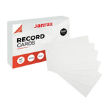 Pack of 100 White Plain 5x3" Record Cards – Blank Study Index Cards for Notes, Revision