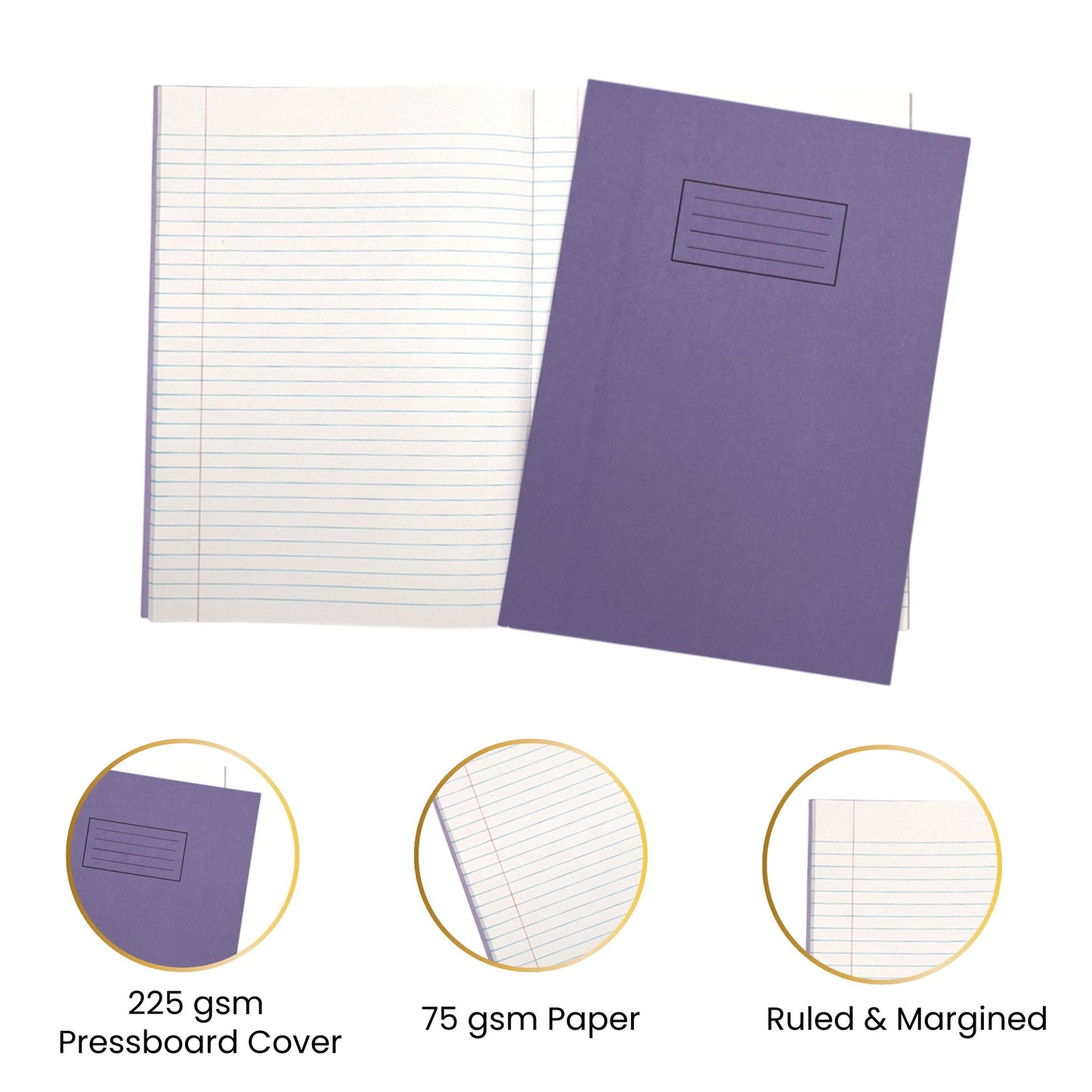 Janrax A4 Red 80 Pages Feint and Ruled Exercise Book