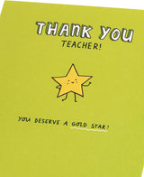Kindred Gold Star Thank You Teacher Card