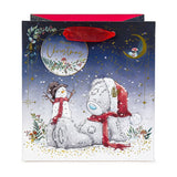 Bear with Snowman Small Christmas Gift Bag