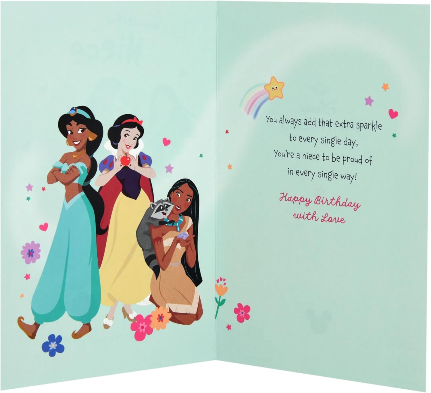 Niece Birthday Card Disney Princess Design 