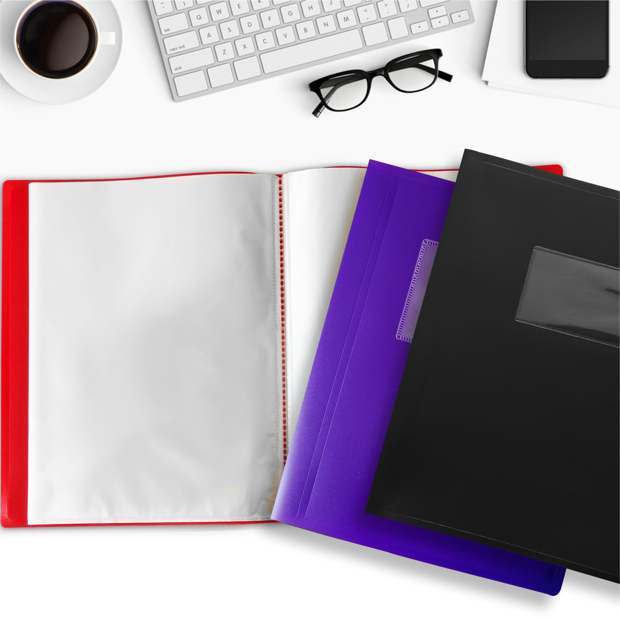 A5 Pink Flexible Cover 40 Pocket Display Book