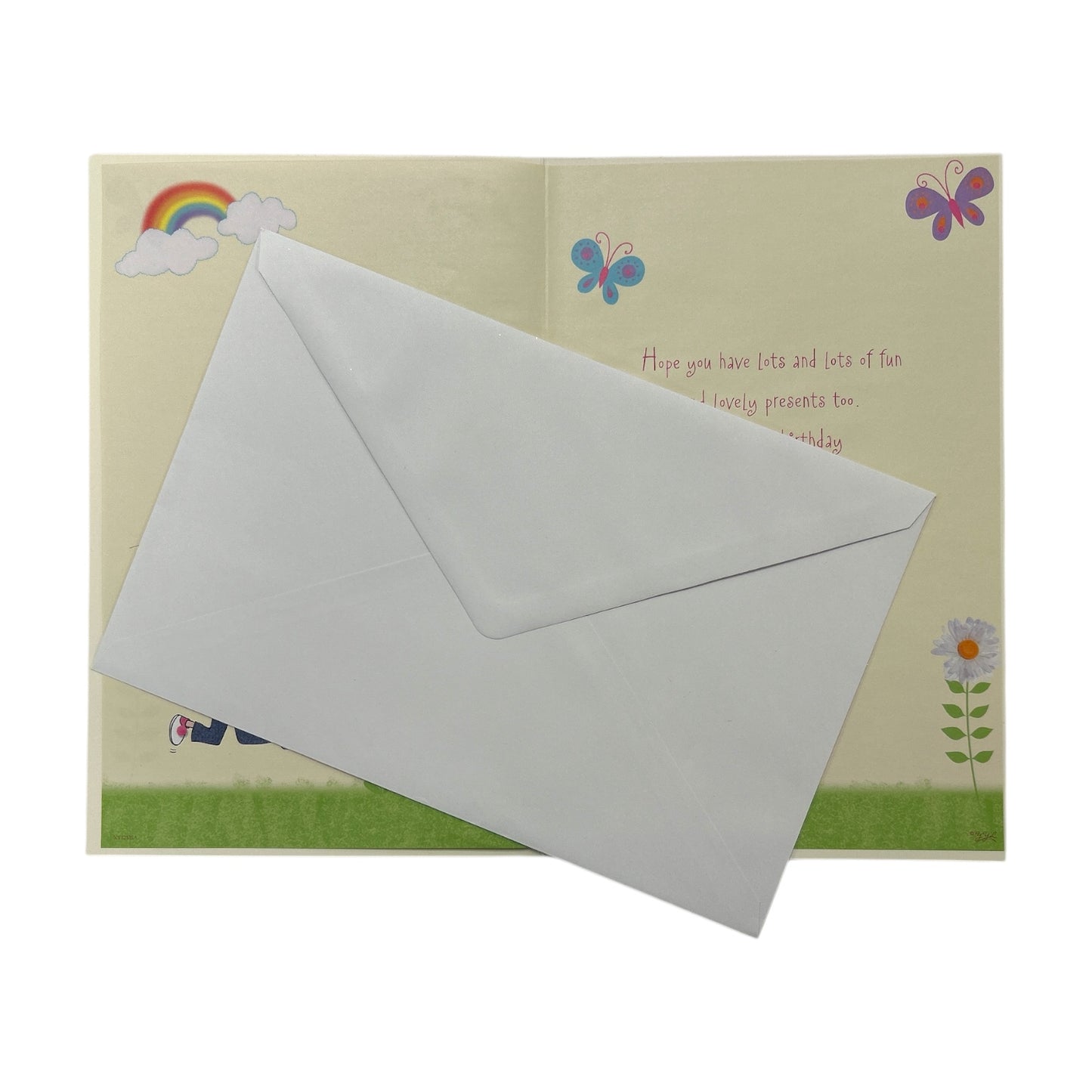 To Daughter Age 6 Girl Skipping Juvenile Birthday Card With Badge