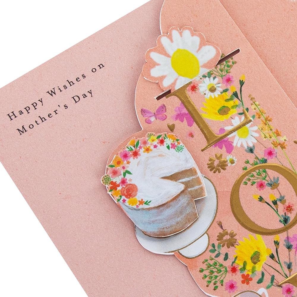 Floral Design Heartfelt Verse With Keepsake Bookmark Mum Mother's Day Card