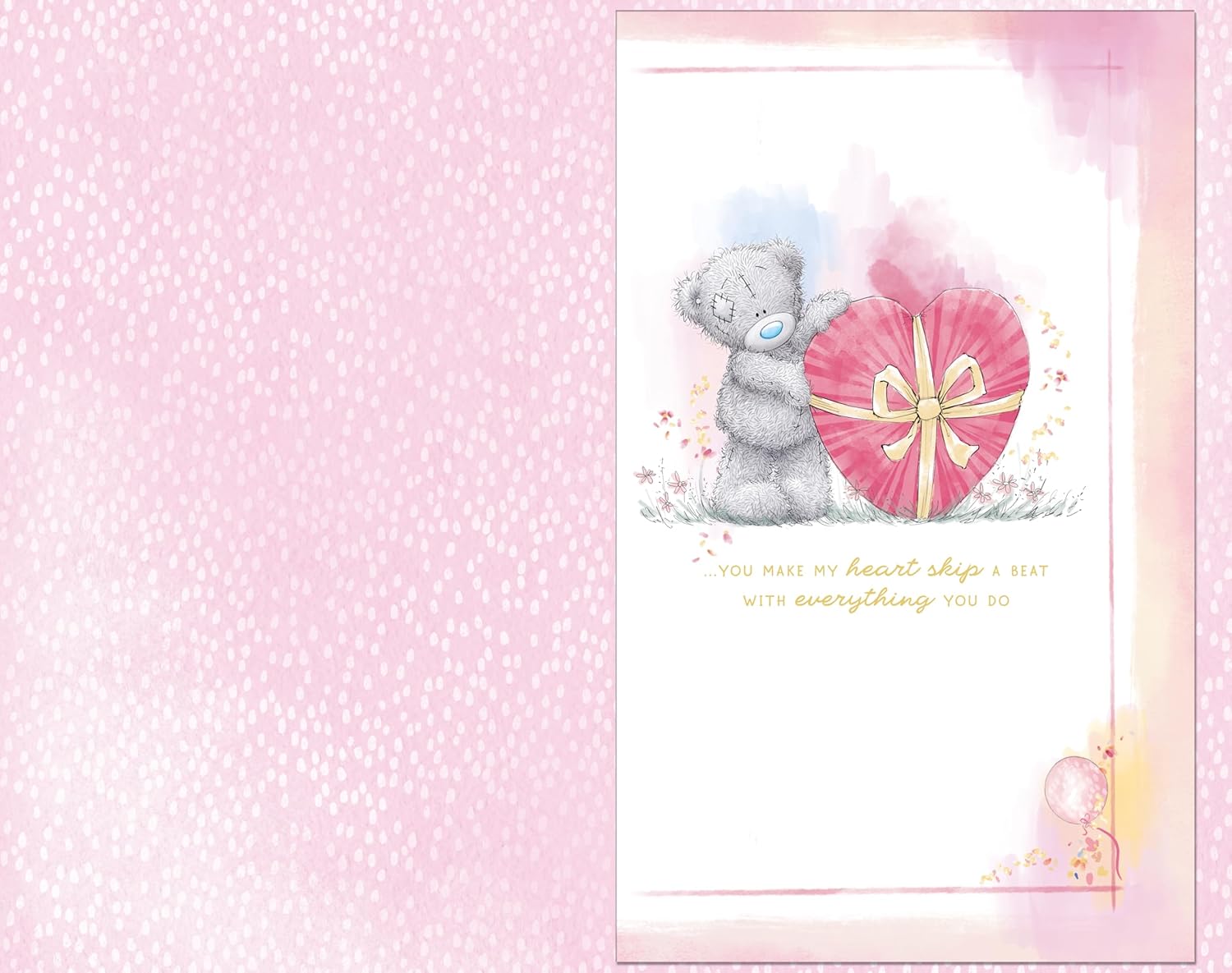 Bear With Heart One I Love Luxury Handmade Birthday Card