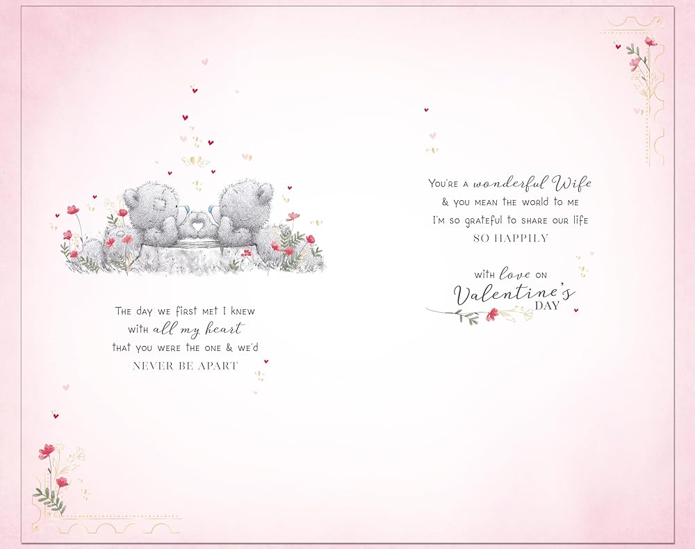 Bears Hugging Beautiful Wife Handmade Valentine's Day Card {DC}