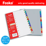 12 Part A4 PP Coloured Index Filing Dividers