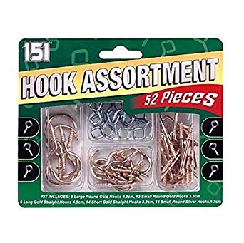 Hook Assortment - 52 Pieces, Screw in Hooks {DC}