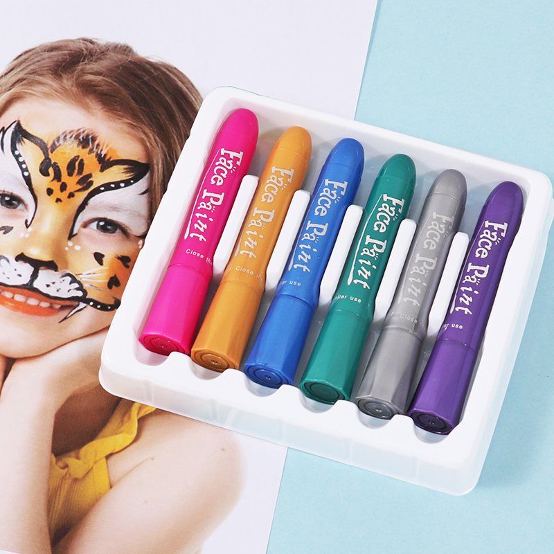 Pack of 6 Assorted Metalic Colours Face Paints