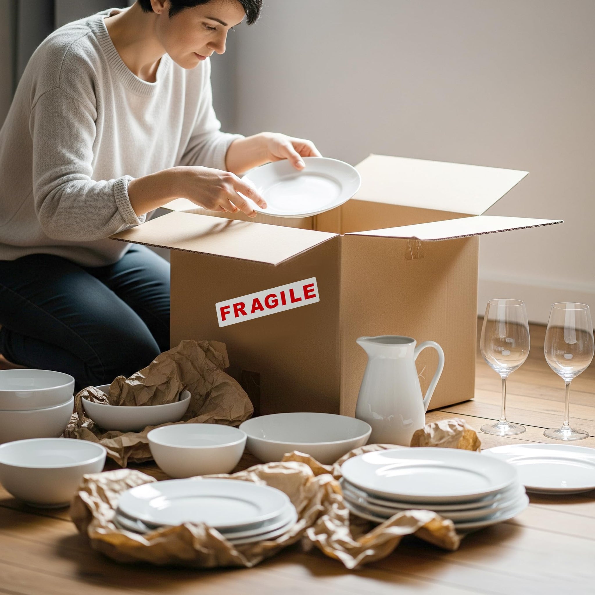 Pack of 35 Fragile Self Adhesive Labels by Janrax