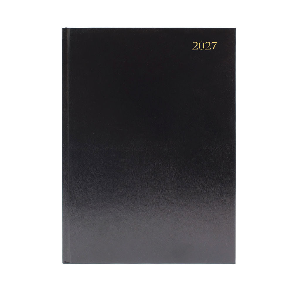 2027 A5 2 Days Per Page Black Desk Diary KFA52BK27