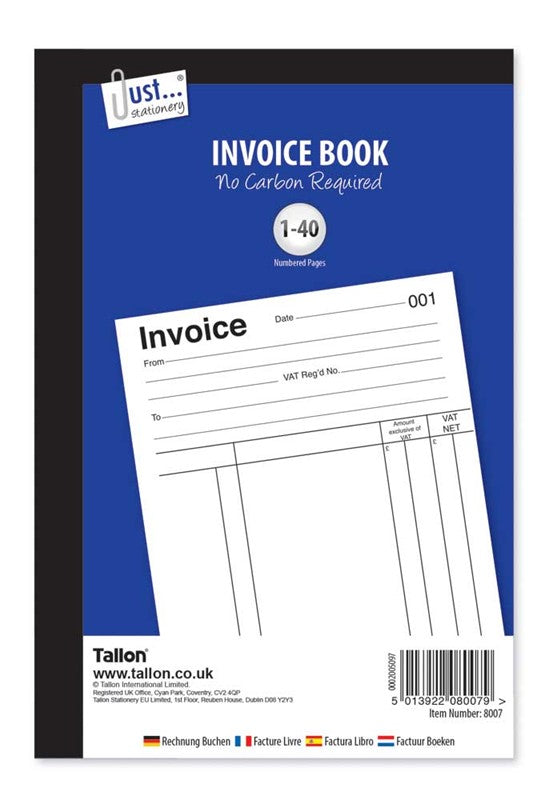 40 Sheets Numbered Pages Carbonless Invoice Book