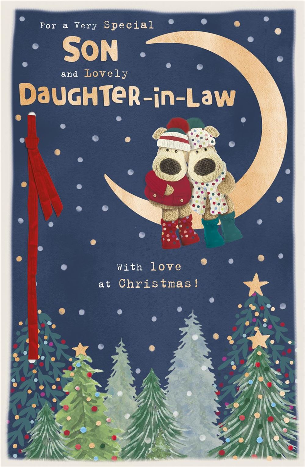 Boofles Sat On Moon Son & Daughter In Law Christmas Card