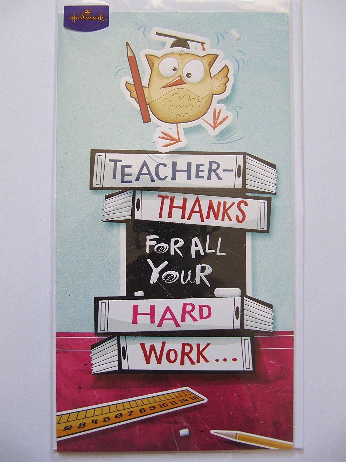 Owl Design Teacher Thanks Thank you Card