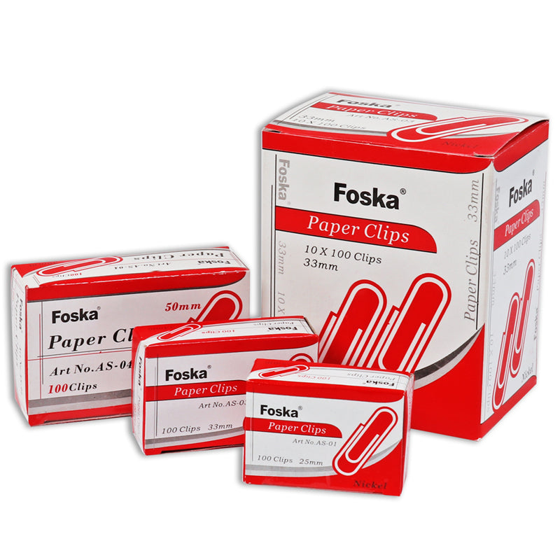 Pack of 50 78mm Nickel Silver Paper Clips