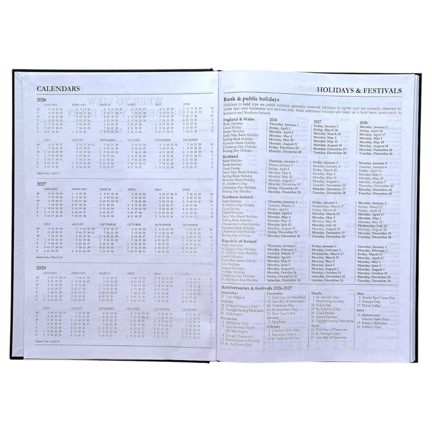 Janrax 2026-2027 A4 Week To View Blue Academic Diary