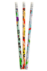 Pack of 12 Vehicles Design Pencils with Eraser