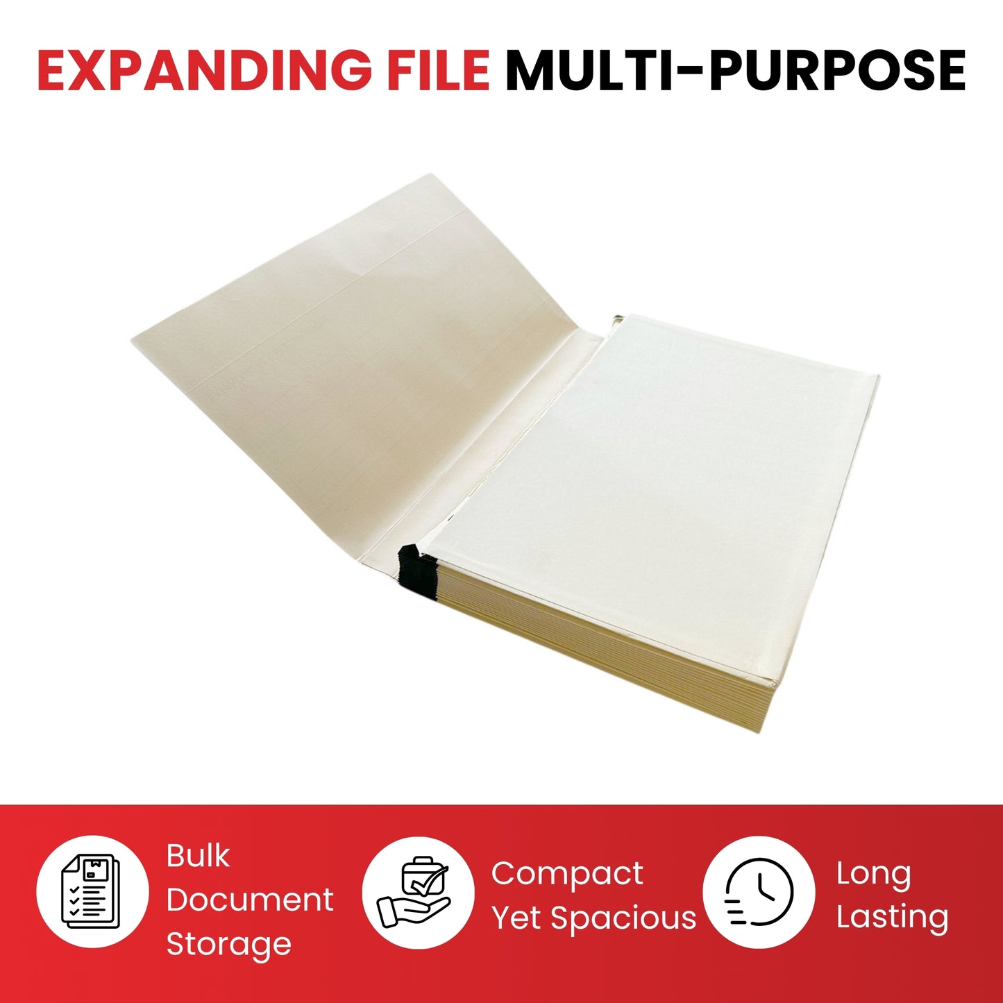 A4 Ivory 15 Pocket Expanding File – Month, Date & A–Z Tabbed Dividers for Organised Multipurpose Document Storage