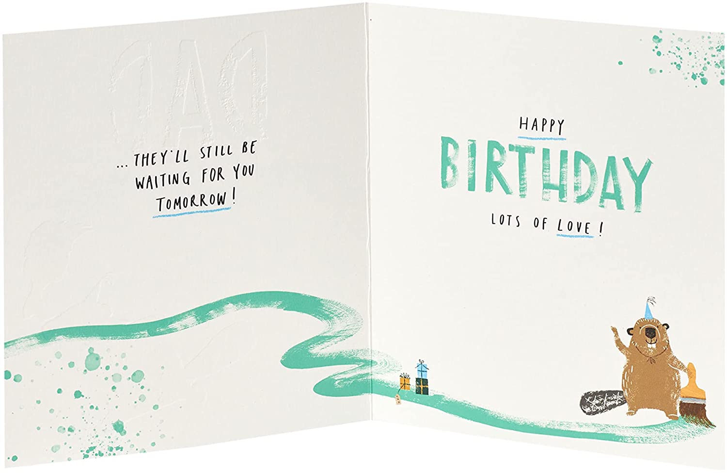 Adorable Beaver Dad Birthday Card