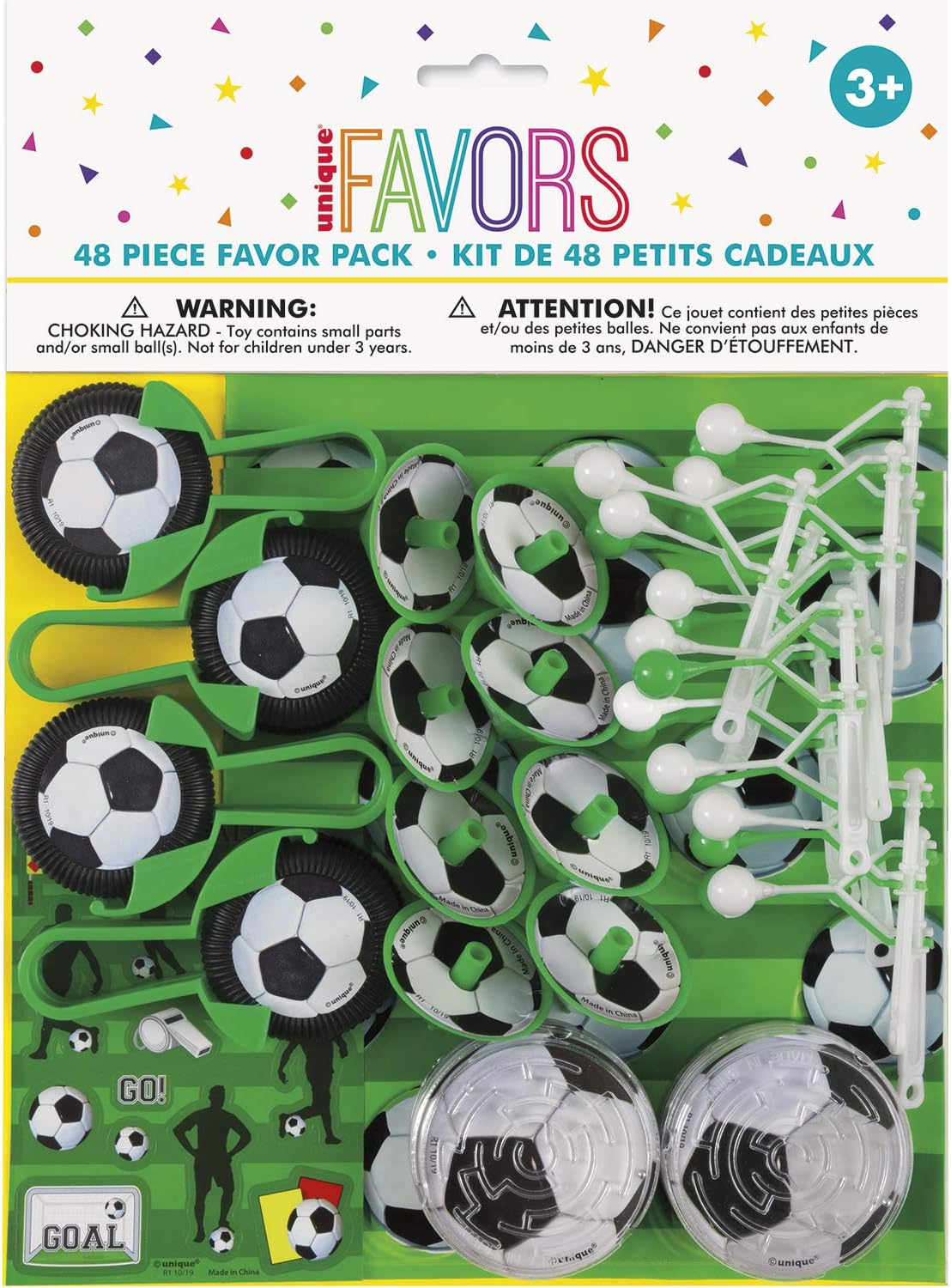 Pack of 48 3D Assorted Soccer Favor Pieces