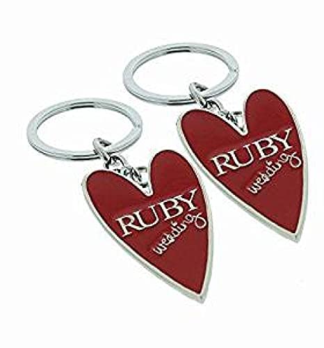Wendy Jones Blackett Designer Ruby anniversary Set of 2 Keyrings